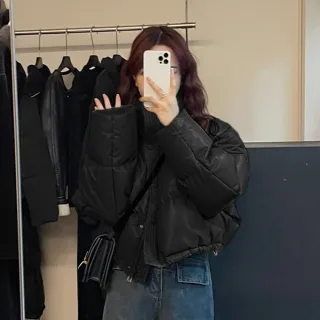【Uicy】韓版高級感寬鬆立領皮外套 外套防曬外套女裝上衣 J364