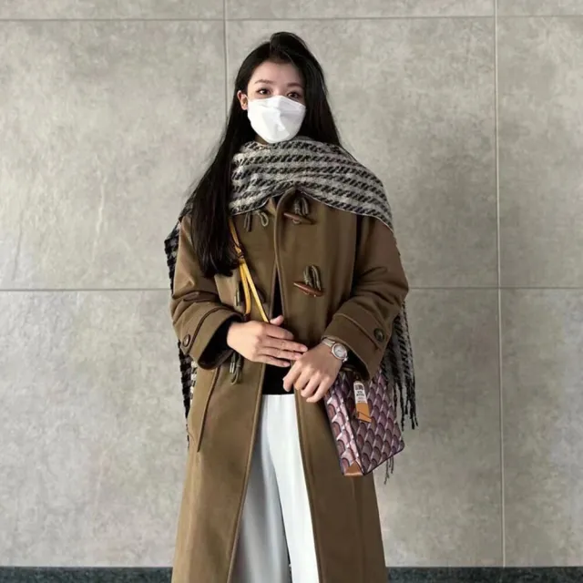【Uicy】韓版牛角扣大衣 外套防曬外套女裝上衣衣服 J263