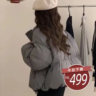 【Uicy】韓版立領泡芙外套 外套冬季外套女裝上衣衣服 J308