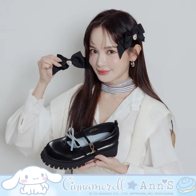 【Ann’S】Ann’S X Sanrio三麗鷗 大耳狗喜拿聯名 可拆蝴蝶結瑪莉珍樂福鞋4.5cm(黑)