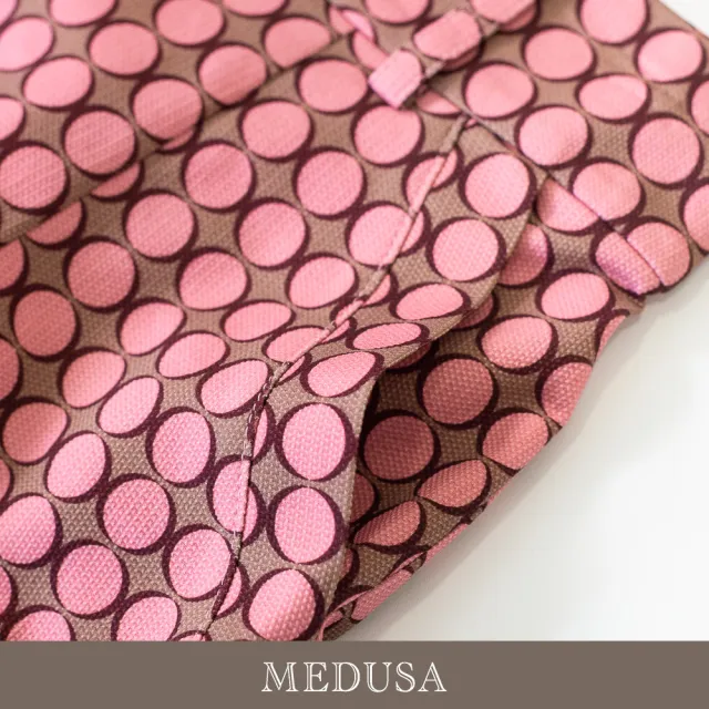 【MEDUSA 曼度莎】現貨-桃粉復古印花休閒西裝短褲（M-XL）｜西裝短褲 印花短褲 女短褲