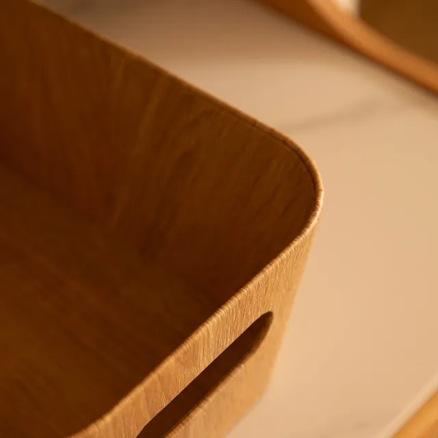 【hoi! 好好生活】環保再生紙木紋收納盒-加大號30*40*20cm