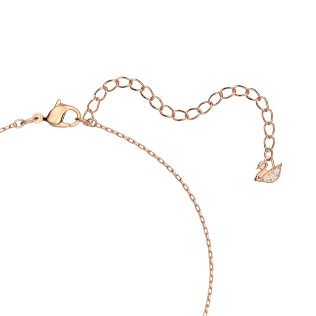 【SWAROVSKI 施華洛世奇】官方直營 Una 項鏈 圓形切割 鍍玫瑰金色 跳動的心 | 5272364