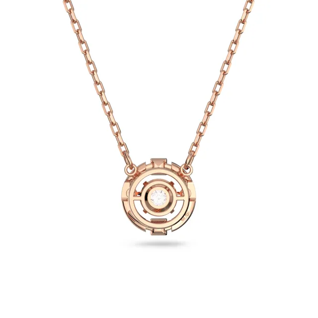 【SWAROVSKI 施華洛世奇】官方直營 Una 項鏈 圓形切割 鍍玫瑰金色 跳動的心 | 5272364