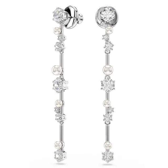 【SWAROVSKI 施華洛世奇】官方直營 Constella 水滴形耳環 水晶珍珠 | 5705614