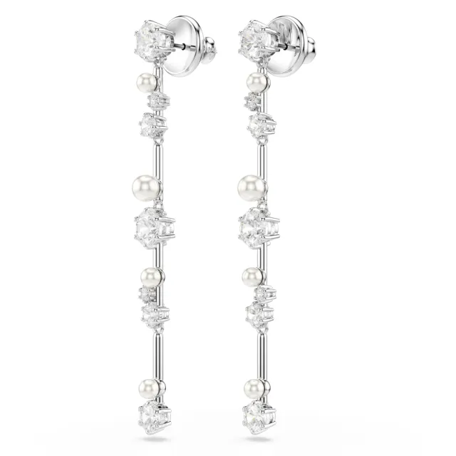 【SWAROVSKI 施華洛世奇】官方直營 Constella 水滴形耳環 水晶珍珠 | 5705614