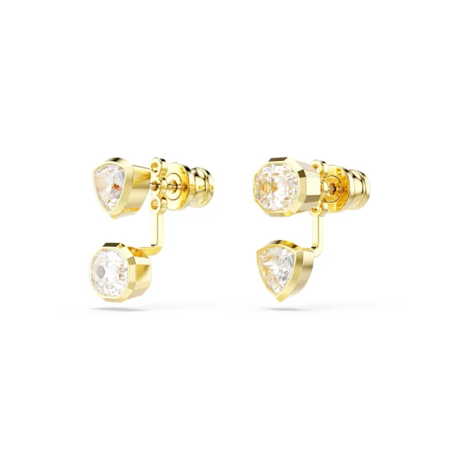 【SWAROVSKI 施華洛世奇】官方直營 Imber 耳環袋 混合式切割 鍍金色 | 5705461