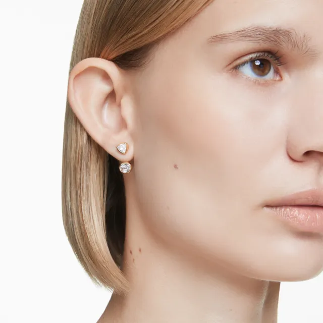 【SWAROVSKI 施華洛世奇】官方直營 Imber 耳環袋 混合式切割 鍍金色 | 5705461
