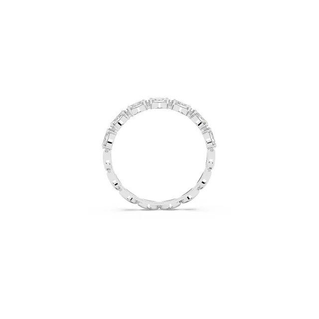 【SWAROVSKI 施華洛世奇】官方直營 Matrix Vittore 戒指 欖尖形切割 白色 鍍白金色(情人節禮物)