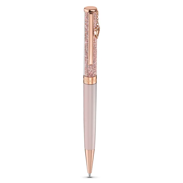 【SWAROVSKI 施華洛世奇】官方直營 Crystalline 圓珠筆 愛心 粉紅色 鍍玫瑰金色 | 5527536