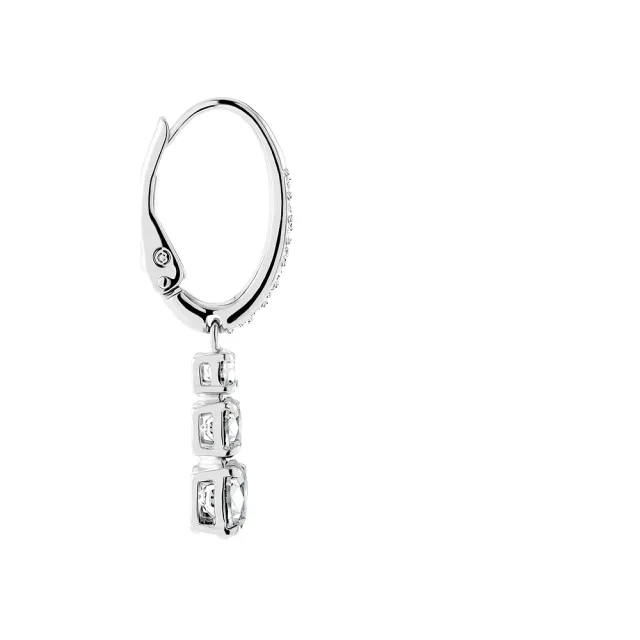 【SWAROVSKI 施華洛世奇】官方直營 Stilla Attract 大圈耳環 鍍白金色  | 5416155