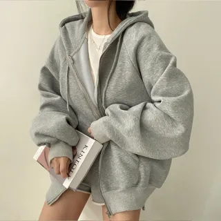 【Uicy】韓版小眾寬鬆慵懶風休閒連帽外套 小可愛背心衣服女 J32