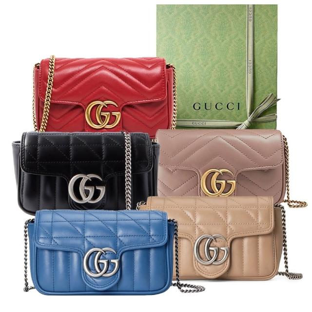 【GUCCI 古馳】476433 經典Marmont系列復古LOGO迷你手機包斜背包(顏色任選)