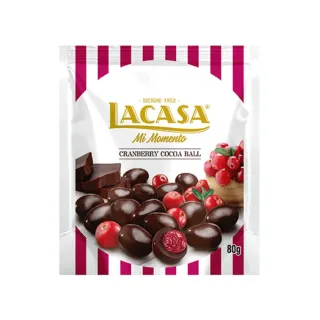 即期品【LACASA】蔓越莓夾餡可可球(80g)