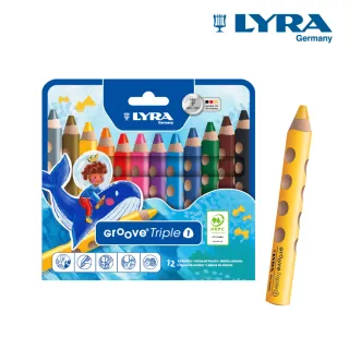 【LYRA】胖胖三角洞洞蠟筆12色(水洗蠟筆 不沾手蠟筆 幼兒蠟筆)