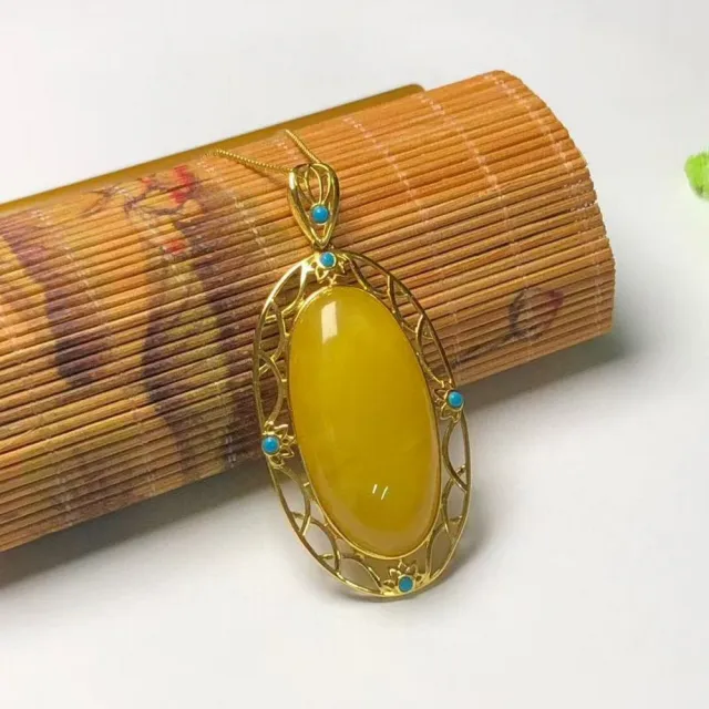 【勝弘珠寶】波羅的海金絞蜜蠟蛋面項鍊(金絞蜜蛋面項鍊)