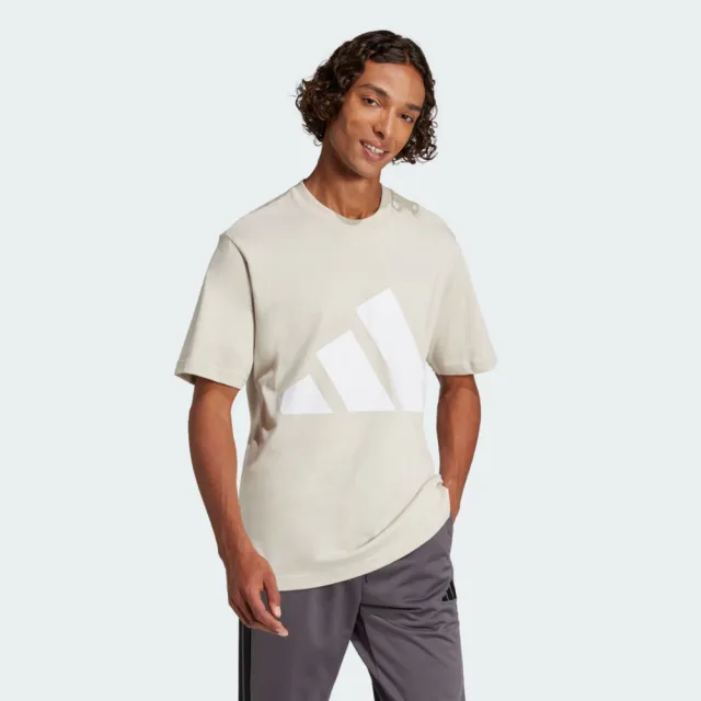 【adidas 愛迪達】M Bl Sj T 男 T恤 運動上衣 休閒短袖 米 亞版 純棉 經典(JE8933)