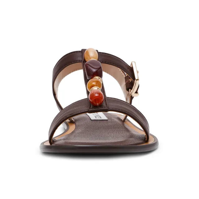 【steve madden】繽紛串珠平底涼鞋 CARPERTINA-B(咖色)