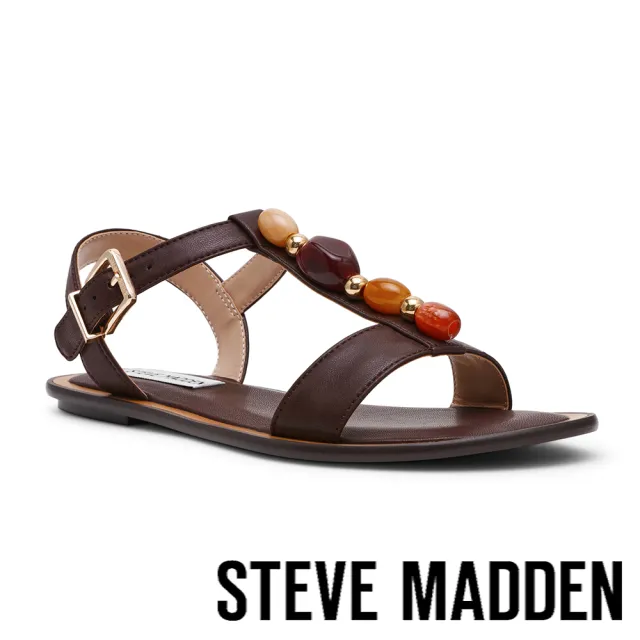 【steve madden】繽紛串珠平底涼鞋 CARPERTINA-B(咖色)