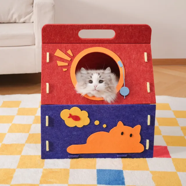 【MIAO FAIRY 喵仙兒】拼接款羊毛氈寵物窩(貓抓窩)