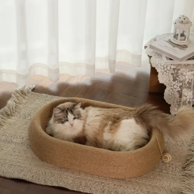 【MIAO FAIRY 喵仙兒】肉桂棕深凹劍麻貓睡窩(貓抓窩/貓玩具)
