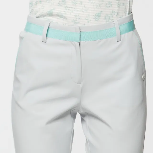 【Lynx Golf】女款環保防潑水四面彈性機能九分靴型長褲(石灰色)