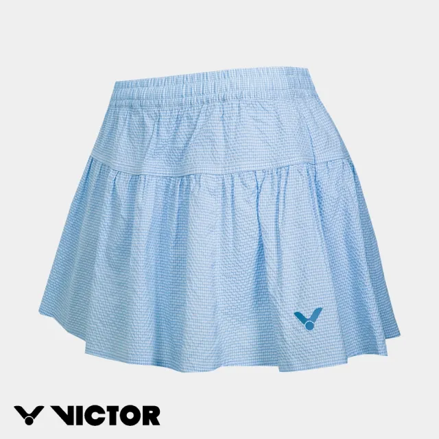 【VICTOR 勝利體育】梭織運動短裙 女性款(K-61303 AF 白藍)