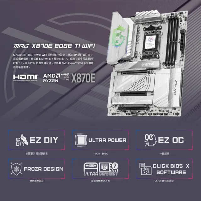 SSD+MB組合★【MSI 微星】SPATIUM M470 Pro 1TB SSD固態硬碟(讀6000MB/寫4500MB)+X870E