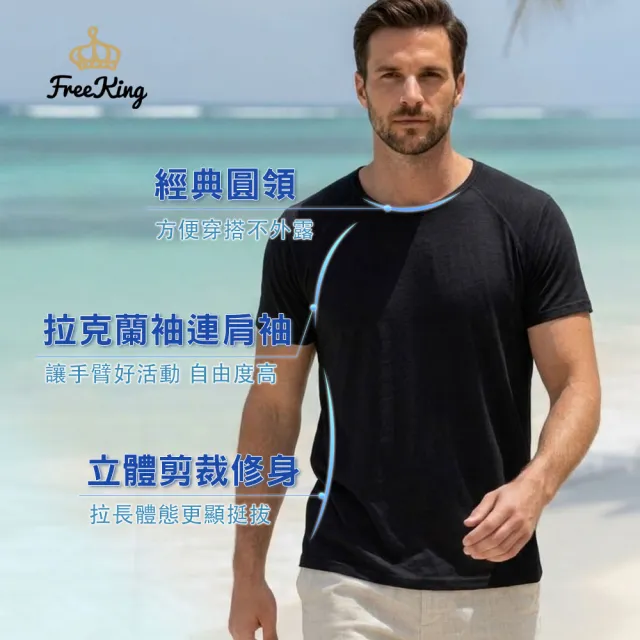 【富立金】3件組-冰礦咖啡涼感輕著男上衣M/L/XL(L299 吸濕排汗 涼感透氣 抑菌 消臭)