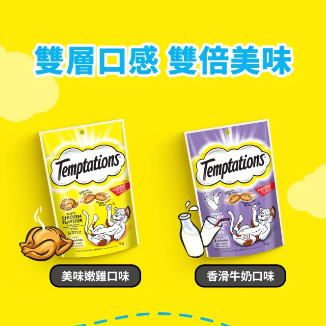 【TEMPTATIONS 喵愛餡】貓點心 綜合口味 75g/60g*5入 寵物/貓零食/貓食/貓餡餅/貓餅乾(任選)