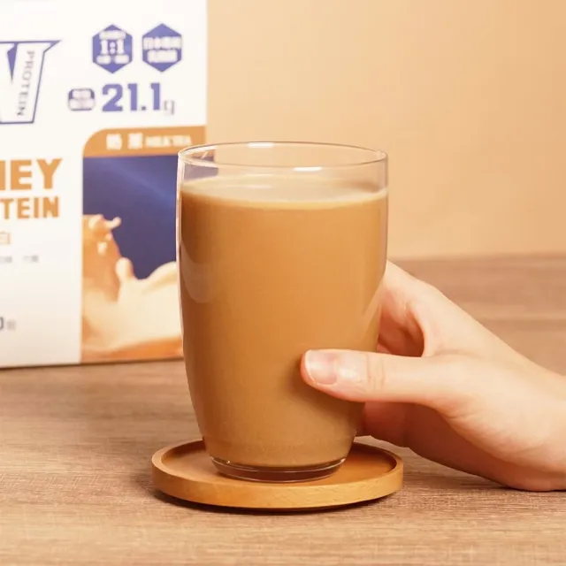 【義美生醫】W PROTEIN乳清蛋白飲奶茶x4盒(35g*10包/盒；品牌大使李雅英、無代糖、高蛋白)