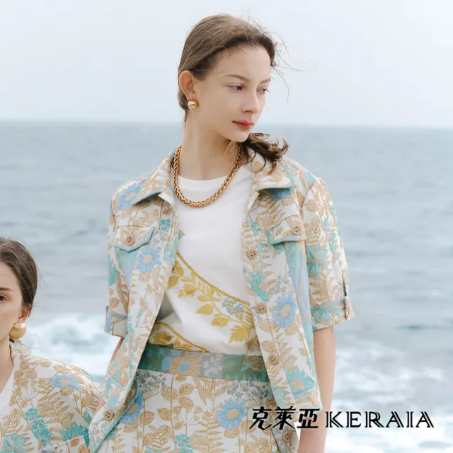 【KERAIA 克萊亞】朝霧花園翻領短外套