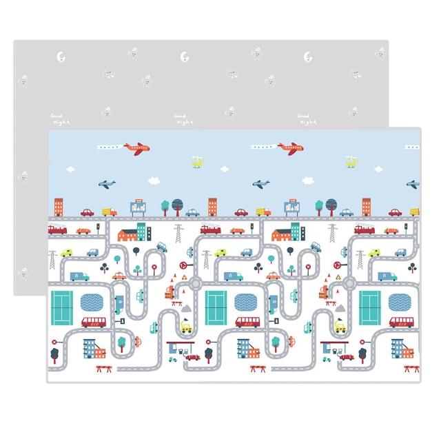 【Global mat】國民地墊 XPE 大尺寸 1cm 輕量摺疊地墊 - 汽車星星 E1 (200 x 180 x 1CM)