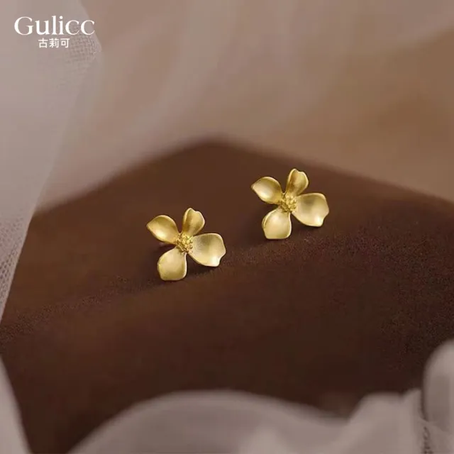 【Gulicc 古莉可】耳環 金色桂花 氣質優雅(7夕情人節 生日 飾品 耳釘 耳飾 耳墜 禮物)