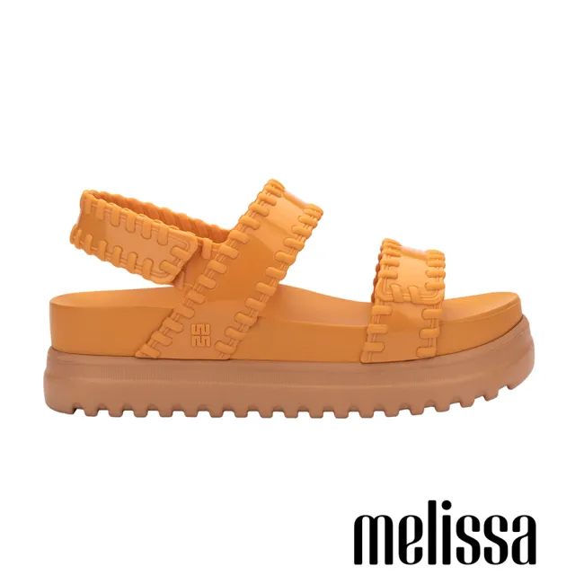 【Melissa】荷葉邊造型厚底涼鞋(黃色) 防潑水