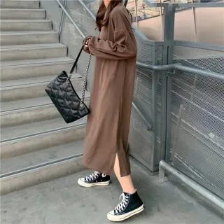 【Uicy】韓版寬鬆長版針織上衣 連身裙 吊帶裙 吊帶褲 女裝S350