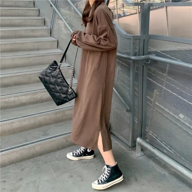 【Uicy】韓版寬鬆長版針織上衣 連身裙 吊帶裙 吊帶褲 女裝S350