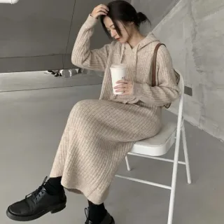 【Uicy】韓版寬鬆長版針織上衣 連身裙 吊帶裙 吊帶褲 女裝S162