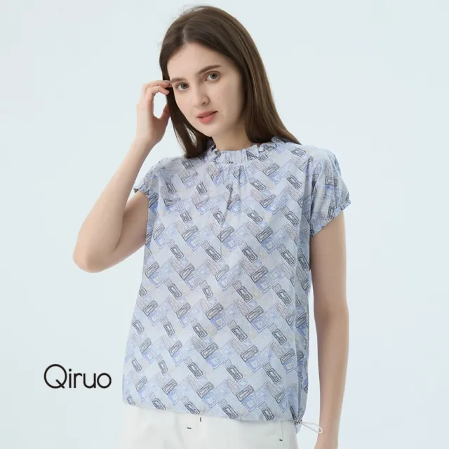 【Qiruo 奇若名品】春夏專櫃精品多色短袖上衣2517A  方塊女裝