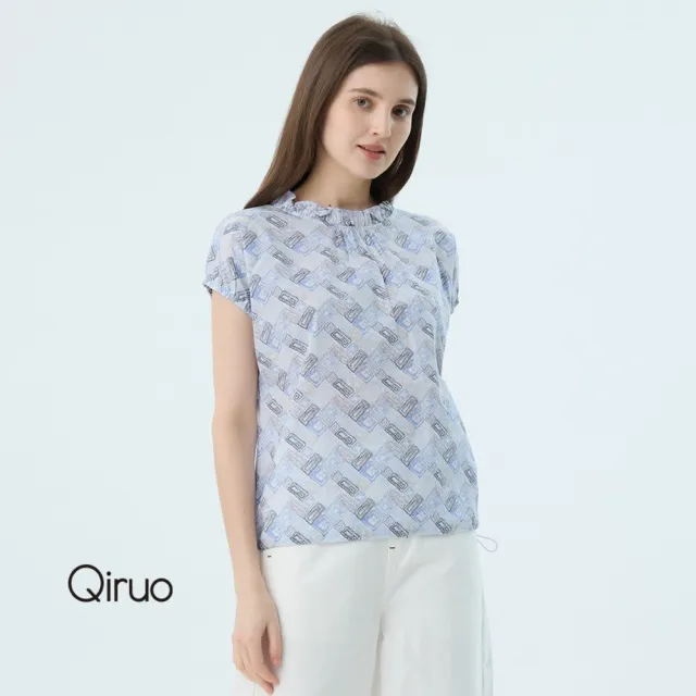 【Qiruo 奇若名品】春夏專櫃精品多色短袖上衣2517A  方塊女裝