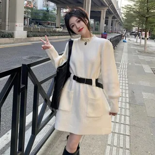 【Uicy】韓版氣質針織洋裝 連身裙 吊帶裙 吊帶褲 女裝S368