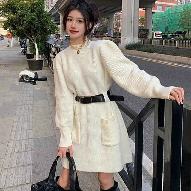 【Uicy】韓版氣質針織洋裝 連身裙 吊帶裙 吊帶褲 女裝S368