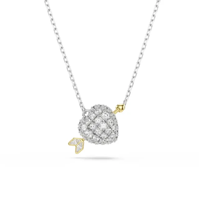 【SWAROVSKI 施華洛世奇】官方直營 Idyllia 心形鏈墜 愛心 白色 多種金屬潤飾 | 5737291