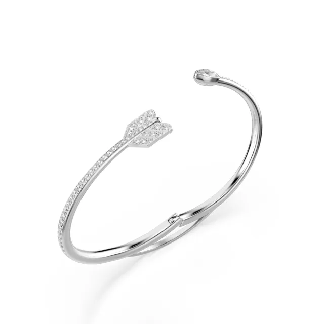 【SWAROVSKI 施華洛世奇】官方直營 Idyllia 箭頭手鐲  鍍白金色 愛神系列 (情人節禮物)