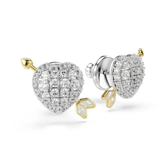 【SWAROVSKI 施華洛世奇】官方直營 Idyllia 愛心與箭頭耳釘 愛神系列 | 5737298 (情人節禮物)