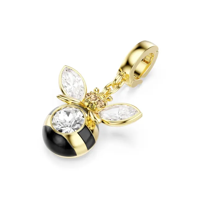 【SWAROVSKI 施華洛世奇】官方直營 Idyllia Charm 蜜蜂混合式切割 漸層色  鍍金色色調 | 5743132
