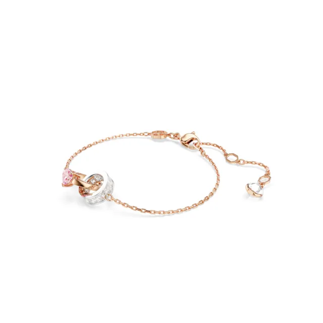 【SWAROVSKI 施華洛世奇】官方直營 Connexus 手鏈 混合式切割 愛心 粉紅色 | 5690038  (情人節禮物)