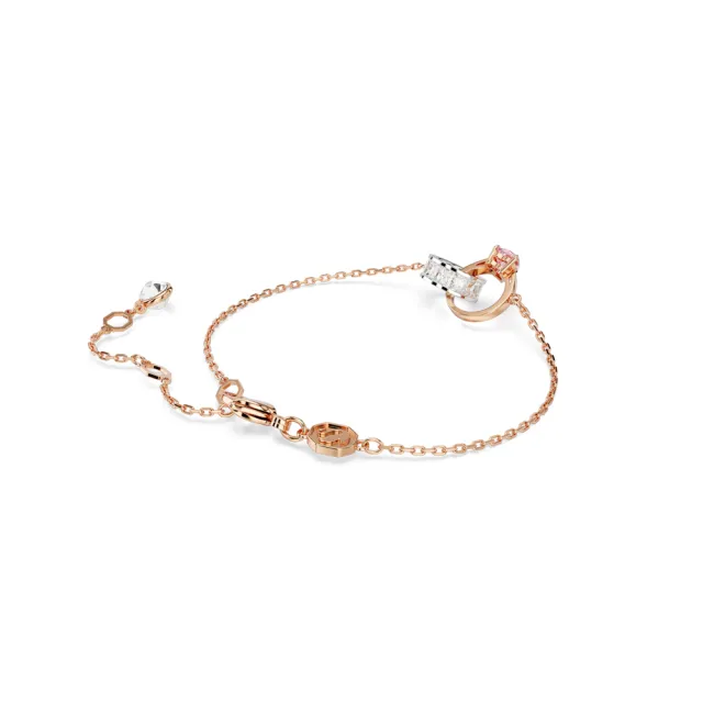 【SWAROVSKI 施華洛世奇】官方直營 Connexus 手鏈 混合式切割 愛心 粉紅色 | 5690038  (情人節禮物)