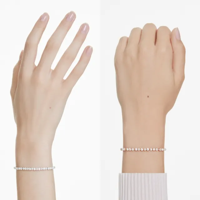 【SWAROVSKI 施華洛世奇】官方直營 Matrix Tennis 手鏈 水晶珍珠 圓形切割 (2色任選)