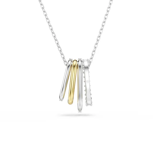 【SWAROVSKI 施華洛世奇】官方直營 Hyperbola 鏈墜 混合式切割 白色 多種金屬潤飾 | 5696626